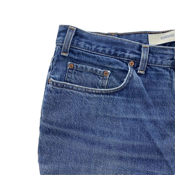 VTG Gap Jeans Men's 38x30 Blue Relaxed Fit Distressed Medium Wash Denim USA Y2K - Picture 2 of 15